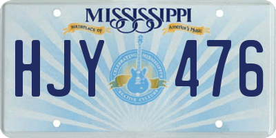 MS license plate HJY476