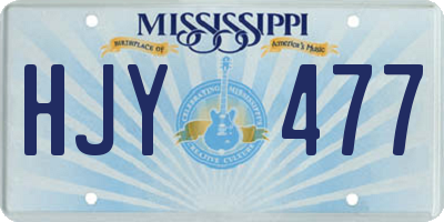 MS license plate HJY477