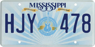 MS license plate HJY478