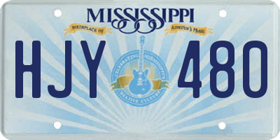 MS license plate HJY480