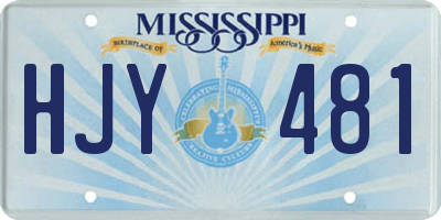 MS license plate HJY481