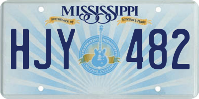MS license plate HJY482