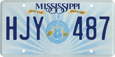 MS license plate HJY487