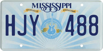 MS license plate HJY488