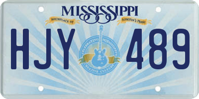 MS license plate HJY489