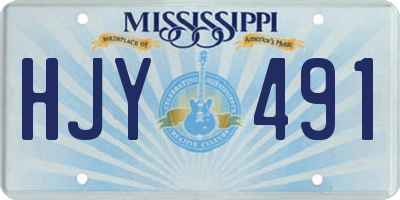 MS license plate HJY491