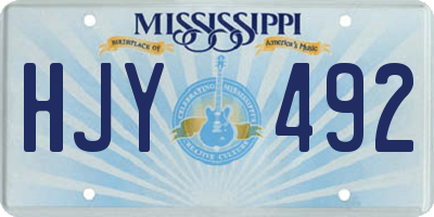 MS license plate HJY492