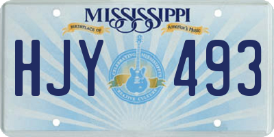 MS license plate HJY493