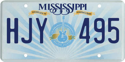 MS license plate HJY495