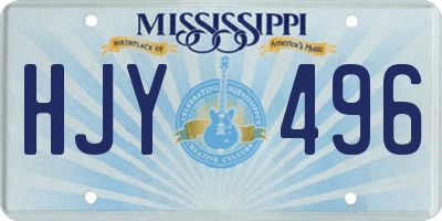 MS license plate HJY496