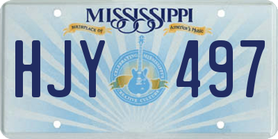 MS license plate HJY497