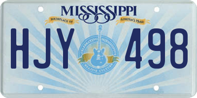 MS license plate HJY498