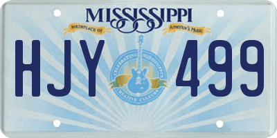 MS license plate HJY499