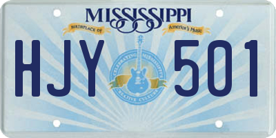 MS license plate HJY501