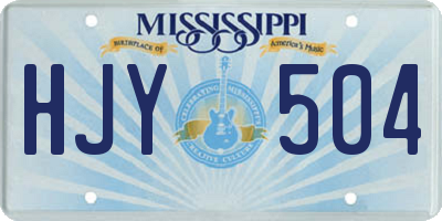 MS license plate HJY504