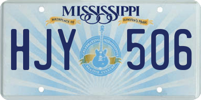 MS license plate HJY506