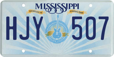 MS license plate HJY507