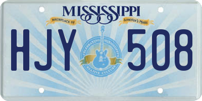 MS license plate HJY508