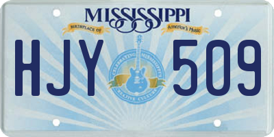 MS license plate HJY509