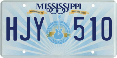 MS license plate HJY510