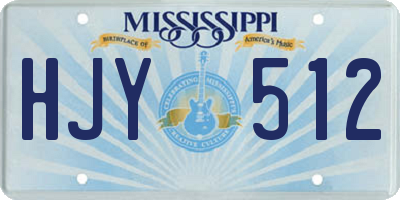 MS license plate HJY512
