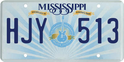 MS license plate HJY513