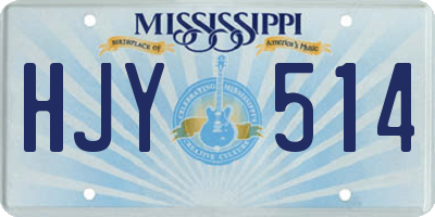 MS license plate HJY514