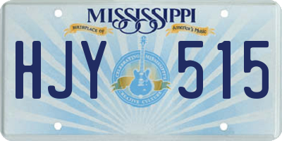 MS license plate HJY515