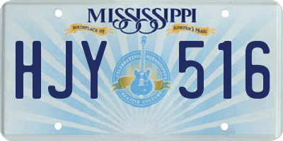 MS license plate HJY516