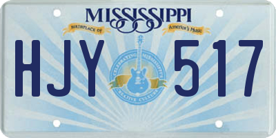 MS license plate HJY517