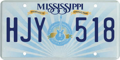 MS license plate HJY518