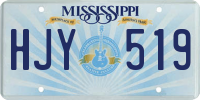 MS license plate HJY519