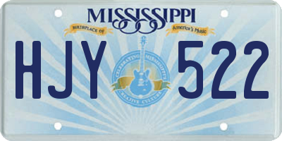 MS license plate HJY522