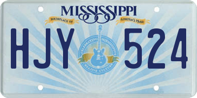 MS license plate HJY524
