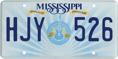 MS license plate HJY526