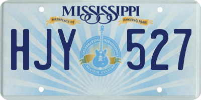 MS license plate HJY527