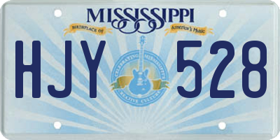 MS license plate HJY528