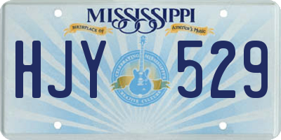 MS license plate HJY529
