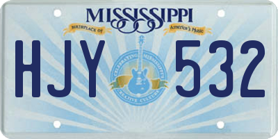 MS license plate HJY532