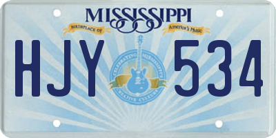 MS license plate HJY534