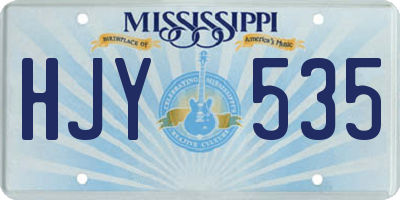 MS license plate HJY535