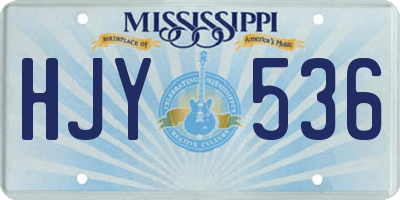 MS license plate HJY536