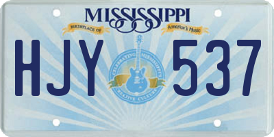 MS license plate HJY537