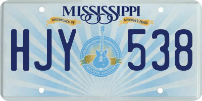MS license plate HJY538