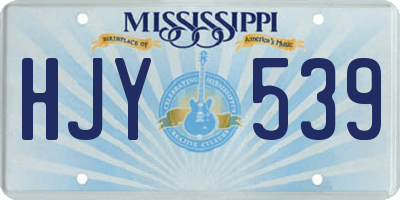 MS license plate HJY539