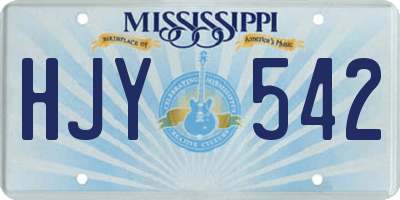 MS license plate HJY542