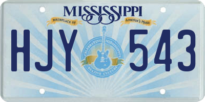 MS license plate HJY543