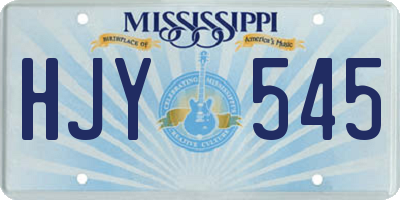 MS license plate HJY545