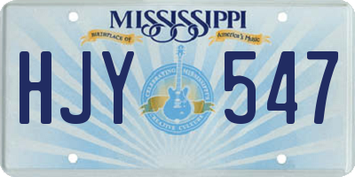 MS license plate HJY547