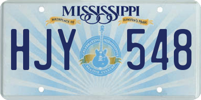 MS license plate HJY548